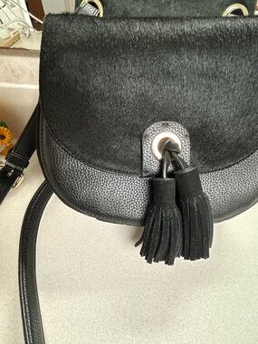 Black Tassel Saddle Crossbody Bag by Kate Spade